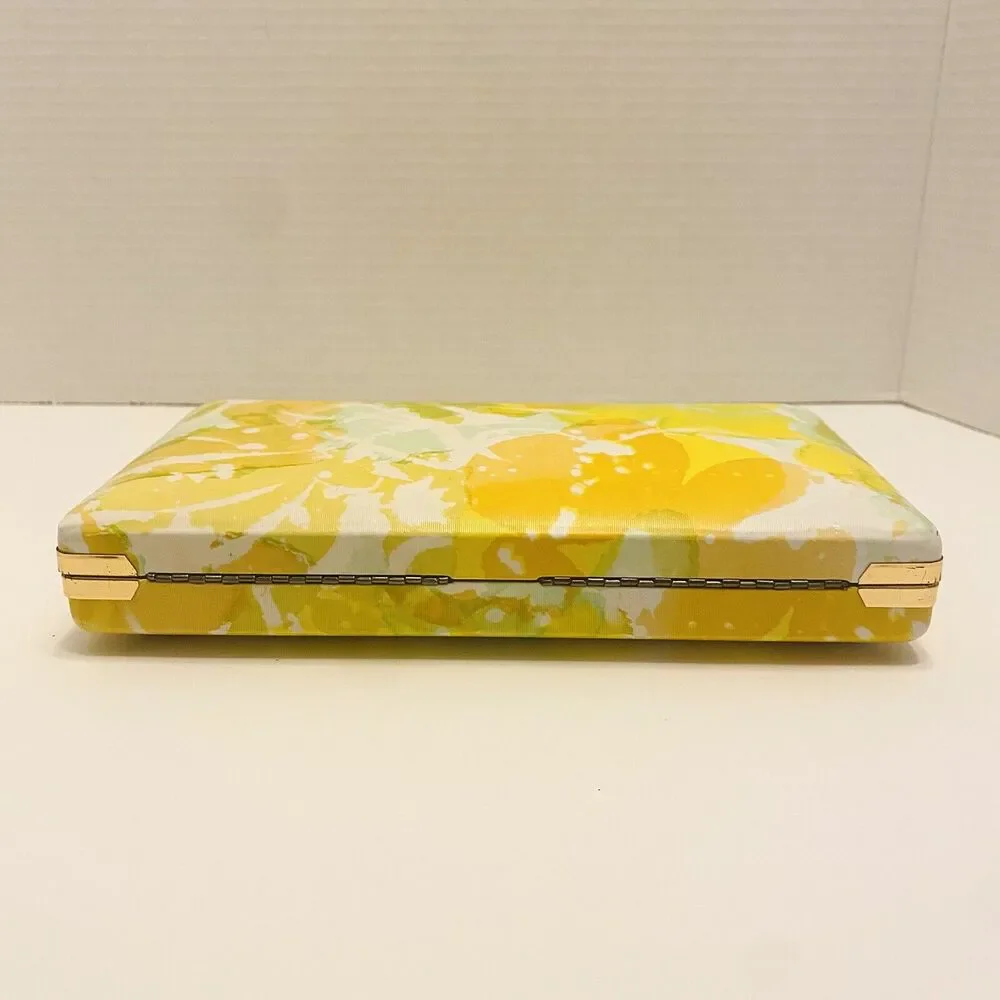 Mele Clamshell Jewelry Box Floral Bright Colorful Hard Travel Case Vintage